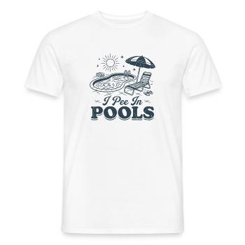 Ich pinkle in Pools - Männer T-Shirt - Weiß - Vorne - AI Model Male 178 dark (178cm)