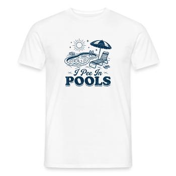 Ich pinkel in Pools Pool Tee am Pool - Männer T-Shirt - Weiß - Vorne - AI Model Male 178 dark (178cm)