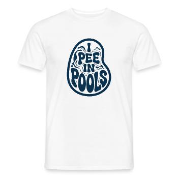 Pee in Pools Retro Pool Tee - Männer T-Shirt - Weiß - Vorne - AI Model Male 178 dark (178cm)