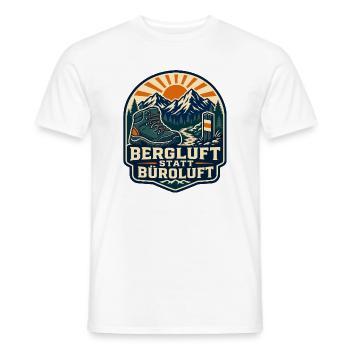 Bergluft statt Büroluft Wandern Berge Wanderer - Männer T-Shirt - Weiß - Vorne - AI Model Male 178 dark (178cm)