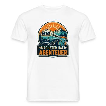 Nächster Halt Abenteuer Zugreise Interrail Bahn - Männer T-Shirt - Weiß - Vorne - AI Model Male 178 dark (178cm)