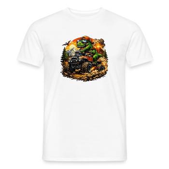 T Rex Offroad Abenteuer - Männer T-Shirt - Weiß - Vorne - AI Model Male 178 dark (178cm)