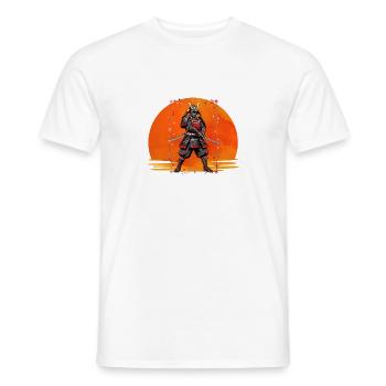 Samurai-Wächter in purpurroter Rüstung - Männer T-Shirt - Weiß - Vorne - AI Model Male 178 dark (178cm)