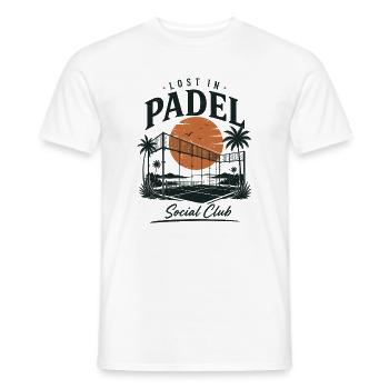 Lost in Padel Social Club | Vintage Padel - Männer T-Shirt - Weiß - Vorne - AI Model Male 178 dark (178cm)