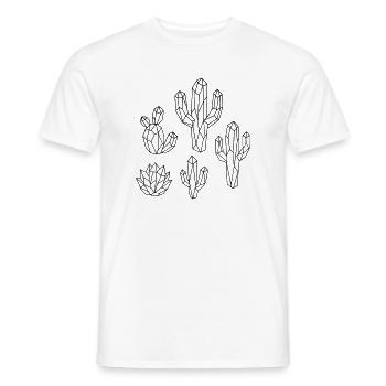 Kakteen aus Kristalle zum ausmalen - Männer T-Shirt - Weiß - Vorne - AI Model Male 178 dark (178cm)