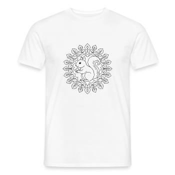 Eichhoernchen Haselnuss Mandala zum ausmalen - Männer T-Shirt - Weiß - Vorne - AI Model Male 178 dark (178cm)