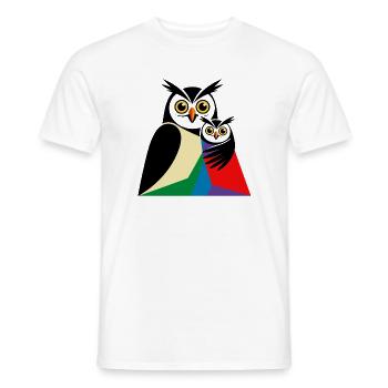 Eulen Motiv - Männer T-Shirt - Weiß - Vorne - AI Model Male 178 dark (178cm)