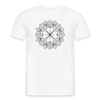 four-leaf clover mandala for coloring - Men's T-Shirt - white - Front - AI Model Male 178 dark (178cm)