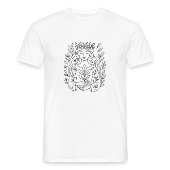 Naturgeist zum ausmalen - Männer T-Shirt - Weiß - Vorne - AI Model Male 178 dark (178cm)