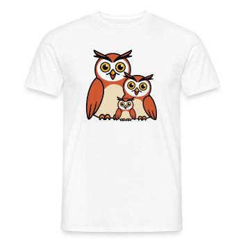 Eulenfamilie Cartoon - Männer T-Shirt - Weiß - Vorne - AI Model Male 178 dark (178cm)