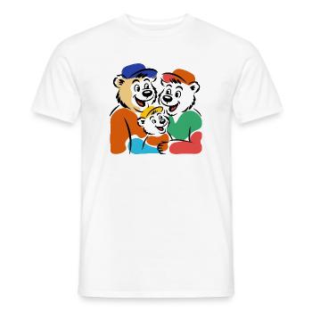 Bear family - Men's T-Shirt - white - Front - AI Model Male 178 dark (178cm)