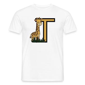 Giraffe und T Alphabet Design - Männer T-Shirt - Weiß - Vorne - AI Model Male 178 dark (178cm)
