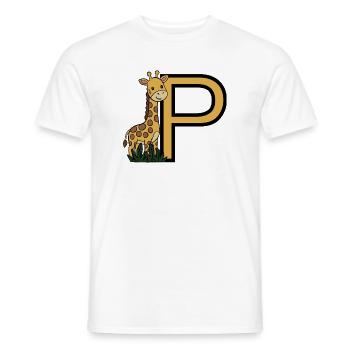Giraffe neben Großbuchstabe P - Männer T-Shirt - Weiß - Vorne - AI Model Male 178 dark (178cm)