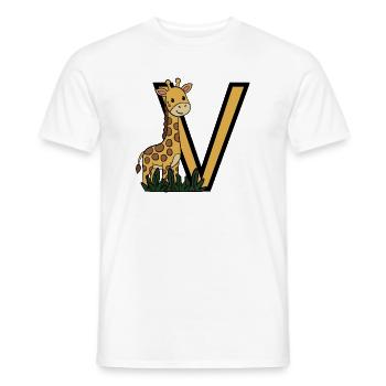 Giraffe im Dschungel mit Großem V - Männer T-Shirt - Weiß - Vorne - AI Model Male 178 dark (178cm)