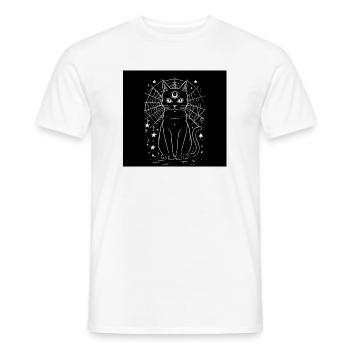 Magic Cat und Crescent Moon – Hexen-Goth - Männer T-Shirt - Weiß - Vorne - AI Model Male 178 dark (178cm)