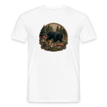Waldbär im Pilzland Patch - Männer T-Shirt - Weiß - Vorne - AI Model Male 178 dark (178cm)
