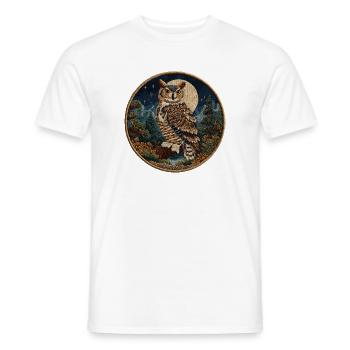 Mondschein Eulenpatch - Männer T-Shirt - Weiß - Vorne - AI Model Male 178 dark (178cm)