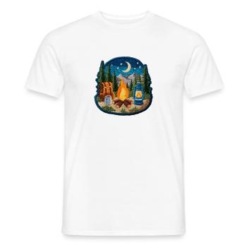 Nachtlager Waldfeuer Patch - Männer T-Shirt - Weiß - Vorne - AI Model Male 178 dark (178cm)