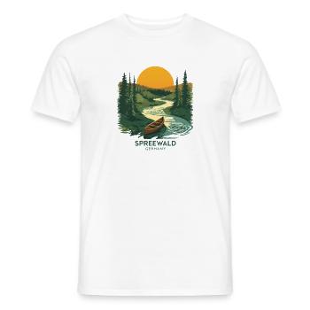Spreewald Germany | Vintage Nature Poster - Männer T-Shirt - Weiß - Vorne - AI Model Male 178 dark (178cm)