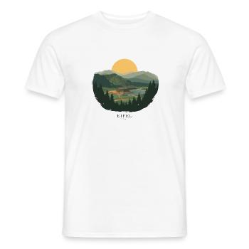 Eifel Volcano Landscape | Vintage Poster - Männer T-Shirt - Weiß - Vorne - AI Model Male 178 dark (178cm)