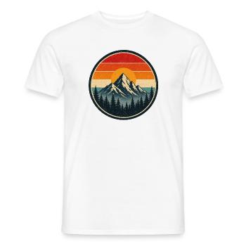 Mountain Retro Emblem Vintage-Stil Grafik - Männer T-Shirt - Weiß - Vorne - AI Model Male 178 dark (178cm)