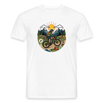 Mountainbikepacking Adventure Badge T-Shirt - Männer T-Shirt - Weiß - Vorne - AI Model Male 178 dark (178cm)