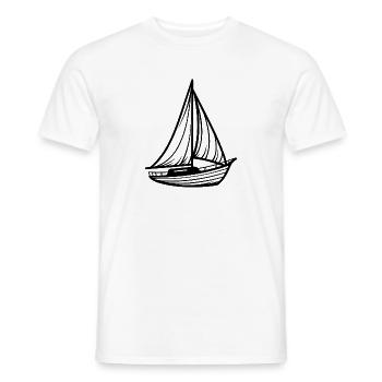 Minimalistisches klassisches Segelboot - Männer T-Shirt - Weiß - Vorne - AI Model Male 178 dark (178cm)