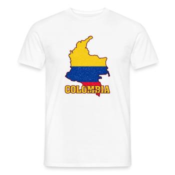 Colombian Flag Colombia Land Map - Men's T-Shirt - white - Front - AI Model Male 178 dark (178cm)