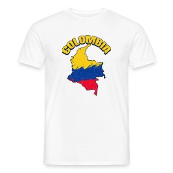 Map Of Colombian Flag Colombia - Men's T-Shirt - white - Front - AI Model Male 178 dark (178cm)