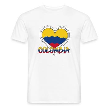 Patriotisches Herz Liebe Kolumbianische Flagge Kolumbien - Männer T-Shirt - Weiß - Vorne - AI Model Male 178 dark (178cm)