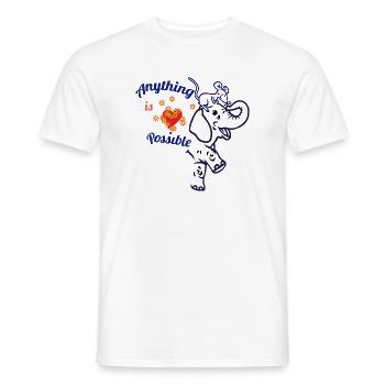 Alles ist möglich – Elefant und Maus - Männer T-Shirt - Weiß - Vorne - AI Model Male 178 dark (178cm)