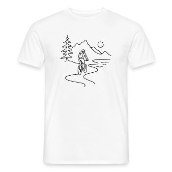 Cyclist in mountains  - Männer T-Shirt - Weiß - Vorne - AI Model Male 178 dark (178cm)