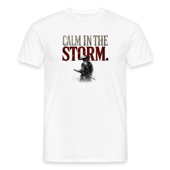Calm In The Storm - Samurai Ronin Stoic Mindset - Men's T-Shirt - white - Front - AI Model Male 178 dark (178cm)