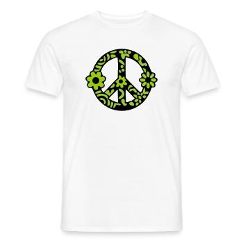 Peace Zeichen Blumen Icon - Männer T-Shirt - Weiß - Vorne - AI Model Male 178 dark (178cm)