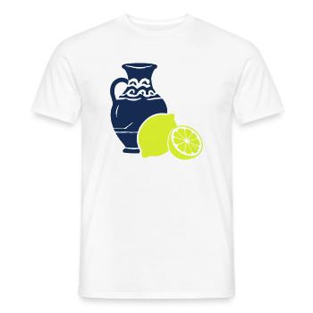 Zitrusvase Kontrast-Print - Männer T-Shirt - Weiß - Vorne - AI Model Male 178 dark (178cm)