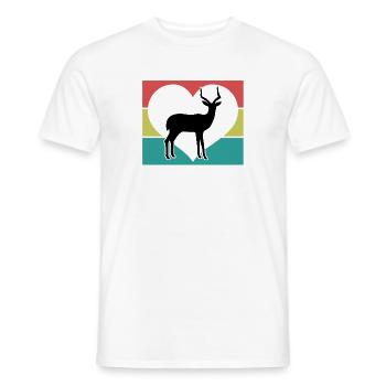 Antilope Herz Vintage Silhouette - Männer T-Shirt - Weiß - Vorne - AI Model Male 178 dark (178cm)
