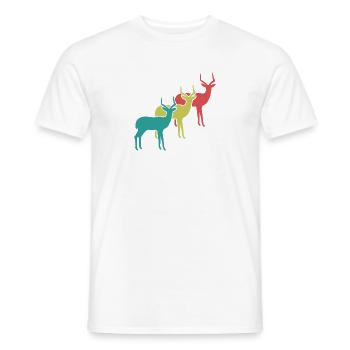 Antilopen Silhouetten Vintage - Männer T-Shirt - Weiß - Vorne - AI Model Male 178 dark (178cm)