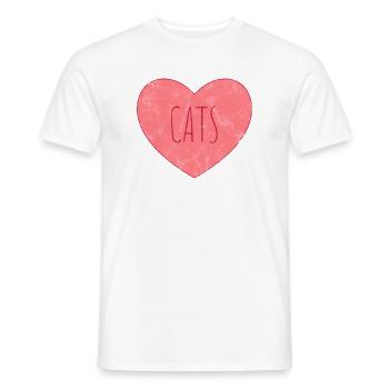 Katzenherz Liebesdesign - Männer T-Shirt - Weiß - Vorne - AI Model Male 178 dark (178cm)