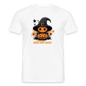 Süßes Oder Saures Halloween Kürbis Geschenk - Männer T-Shirt - Weiß - Vorne - AI Model Male 178 dark (178cm)