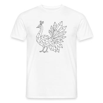 Kristall Pfau zum ausmalen - Männer T-Shirt - Weiß - Vorne - AI Model Male 178 dark (178cm)