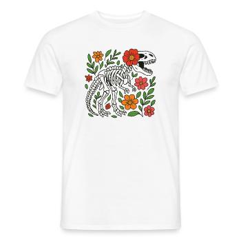 T Rex Skelett mit Blumen - Männer T-Shirt - Weiß - Vorne - AI Model Male 178 dark (178cm)