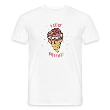 Vielfalt Eiscreme Herz Motiv - Männer T-Shirt - Weiß - Vorne - AI Model Male 178 dark (178cm)