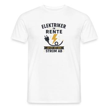 Elektriker in Rente – Lustiger Ruhestand Spruch - Männer T-Shirt - Weiß - Vorne - AI Model Male 178 dark (178cm)