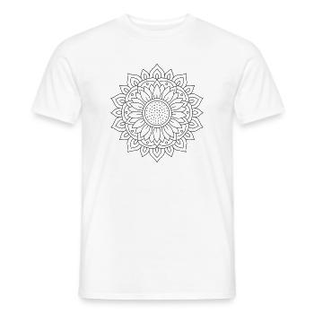 Sonnenblume Mandala zum ausmalen - Männer T-Shirt - Weiß - Vorne - AI Model Male 178 dark (178cm)