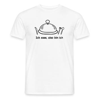 Ich esse, also bin ich - Männer T-Shirt - Weiß - Vorne - AI Model Male 178 dark (178cm)