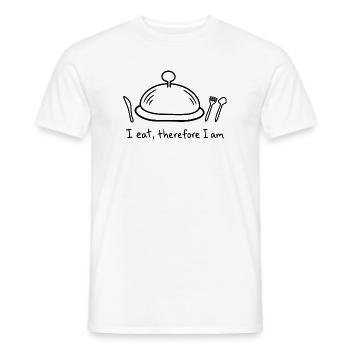 Ich esse, also bin ich - Männer T-Shirt - Weiß - Vorne - AI Model Male 178 dark (178cm)
