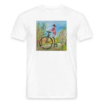  Hochrad - Männer T-Shirt - Weiß - Vorne - AI Model Male 178 dark (178cm)