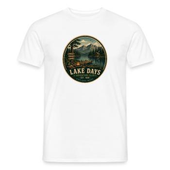 Graphique d’aventure vintage des Journées des Lacs - T-shirt homme - blanc - Devant - AI Model Male 178 dark (178cm)