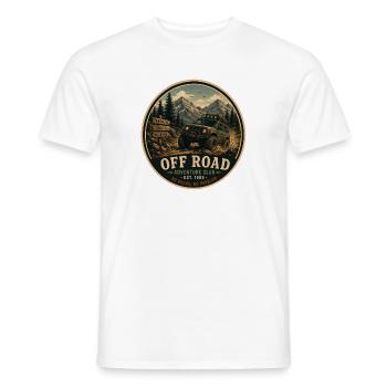 Offroad-Vintage-Abenteuergrafik - Männer T-Shirt - Weiß - Vorne - AI Model Male 178 dark (178cm)