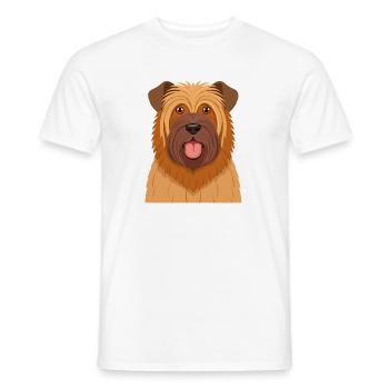 Zotteliger Briard (Comic-Porträt) - Männer T-Shirt - Weiß - Vorne - AI Model Male 178 dark (178cm)